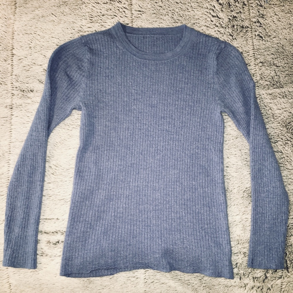 Ribbed Blue Crop Top